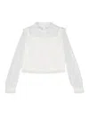 Amaya Lace-trim Mesh Blouse In White
