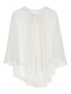 Amaya Lace-trim Mesh Cape In Neutrals