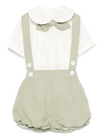 Amaya Babies' Linen Shorts Set In Green