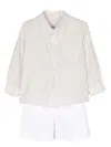 Amaya Pinstriped Linen-cotton Shirt And Shorts Set In Neutrals