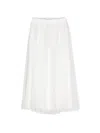 Amaya Tulle Wide-leg Trousers In White