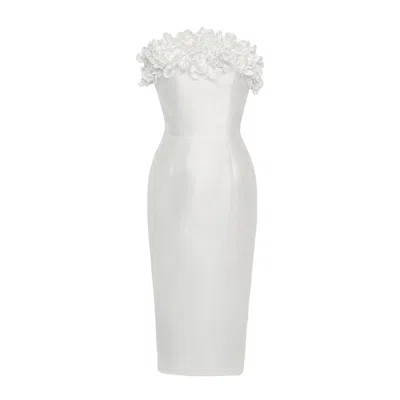 Amayce Women's Isabel Floral Pearl Midi White Dress