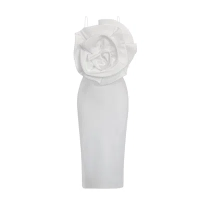 Amayce Women's Rosetta Floral Midi White Dress