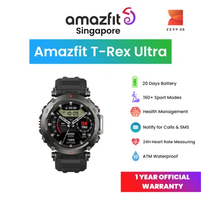 Pre-owned Amazfit T-rex Ultra | Ultra Rugged Design | 316l Stainless Steel