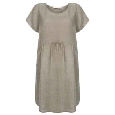 Amazing Woman Lexia Linen Dress In Natural/navy/taupe