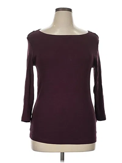 Pre-owned Amazon Essentials 3/4 Sleeve T-shirt In Burgundy