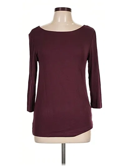 Pre-owned Amazon Essentials 3/4 Sleeve T-shirt In Burgundy