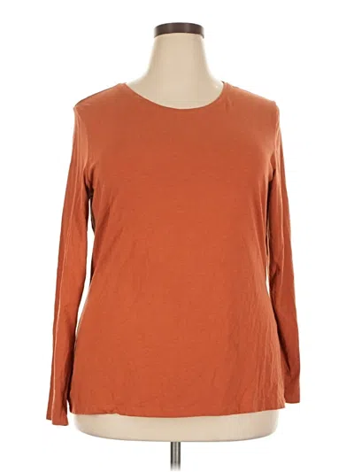 Pre-owned Amazon Essentials 3/4 Sleeve T-shirt In Orange