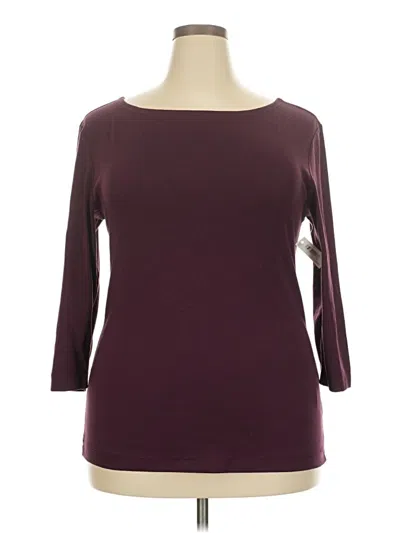 Pre-owned Amazon Essentials 3/4 Sleeve T-shirt In Purple