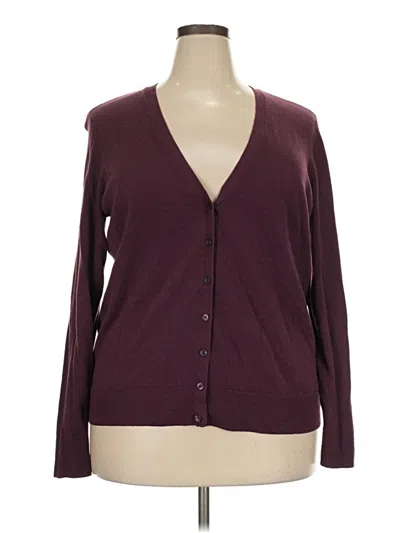 Pre-owned Amazon Essentials Cardigan Sweater In Burgundy