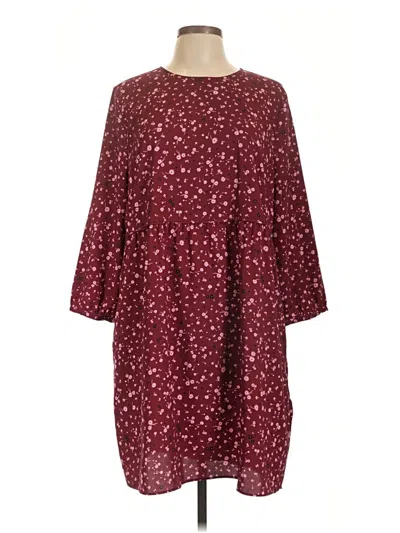 Pre-owned Amazon Essentials Casual Dress In Burgundy