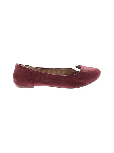 Pre-owned Amazon Essentials Flats In Burgundy