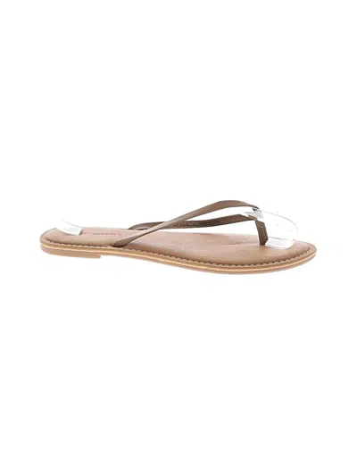 Pre-owned Amazon Essentials Flip Flops In Tan