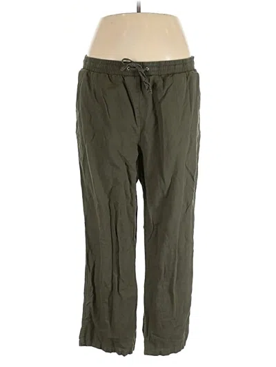 Pre-owned Amazon Essentials Linen Pants In Green