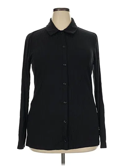 Pre-owned Amazon Essentials Long Sleeve Blouse In Black
