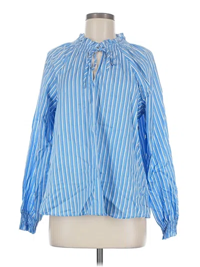 Pre-owned Amazon Essentials Long Sleeve Blouse In Blue