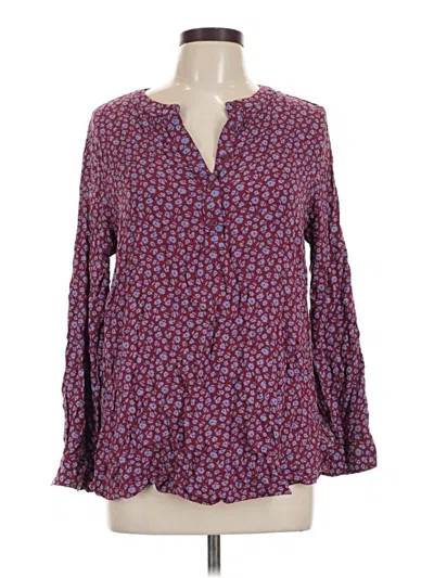 Pre-owned Amazon Essentials Long Sleeve Blouse In Burgundy