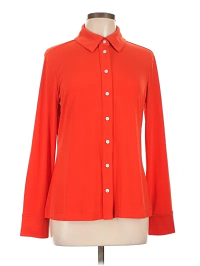 Pre-owned Amazon Essentials Long Sleeve Blouse In Orange