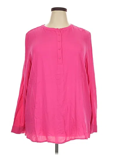 Pre-owned Amazon Essentials Long Sleeve Blouse In Pink