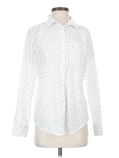 Pre-owned Amazon Essentials Long Sleeve Blouse In White