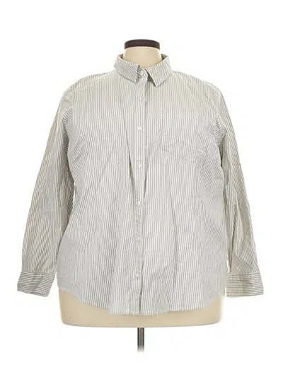 Pre-owned Amazon Essentials Long Sleeve Button Down Shirt In Gray