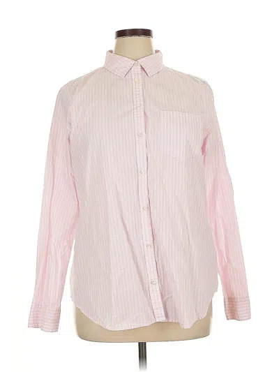Pre-owned Amazon Essentials Long Sleeve Button Down Shirt In Pink
