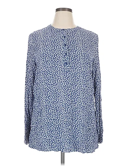 Pre-owned Amazon Essentials Long Sleeve Henley Shirt In Blue