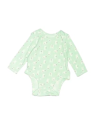 Pre-owned Amazon Essentials Babies' Long Sleeve Onesie In Green