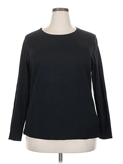 Pre-owned Amazon Essentials Long Sleeve Top Black Boatneck Tops