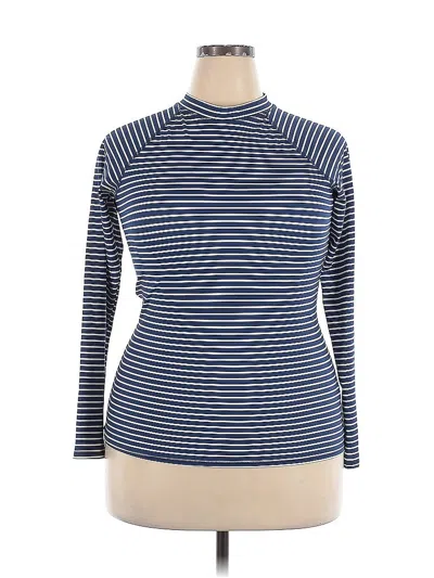 Pre-owned Amazon Essentials Long Sleeve Top Blue Turtleneck Tops