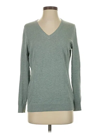 Pre-owned Amazon Essentials Long Sleeve Top Gray V-neck Tops