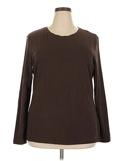 Pre-owned Amazon Essentials Long Sleeve T-shirt In Brown