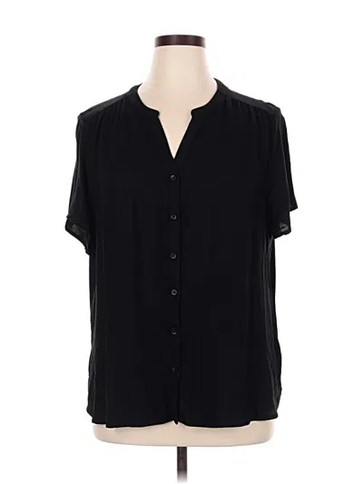 Pre-owned Amazon Essentials Short Sleeve Blouse In Black