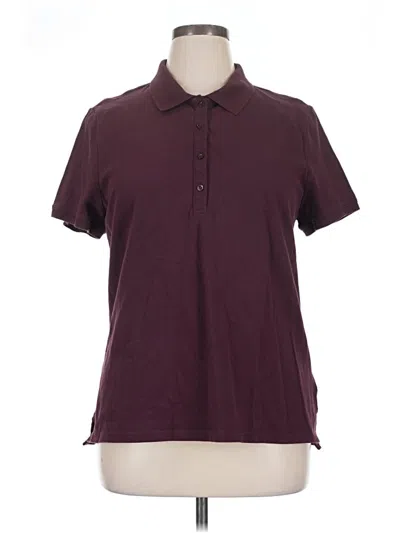 Pre-owned Amazon Essentials Short Sleeve Blouse In Burgundy
