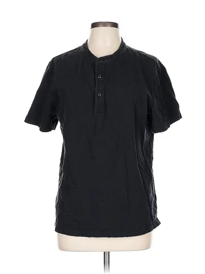 Pre-owned Amazon Essentials Short Sleeve Henley Shirt In Black