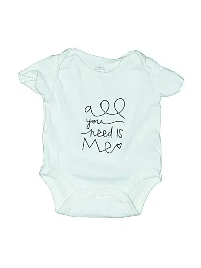 Pre-owned Amazon Essentials Babies' Short Sleeve Onesie In Blue