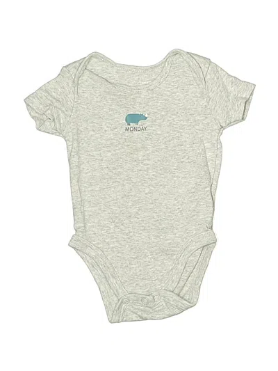 Pre-owned Amazon Essentials Babies' Short Sleeve Onesie In Gray