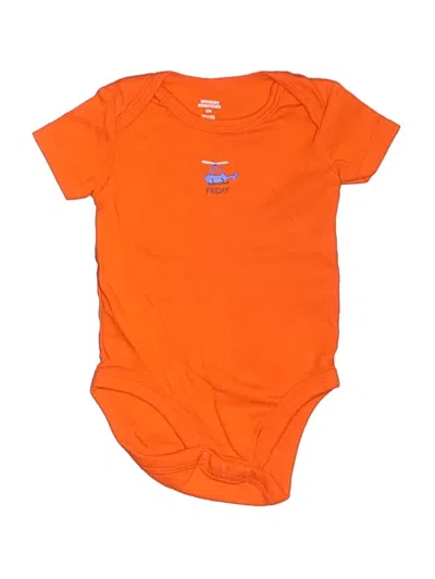 Pre-owned Amazon Essentials Babies' Short Sleeve Onesie In Orange
