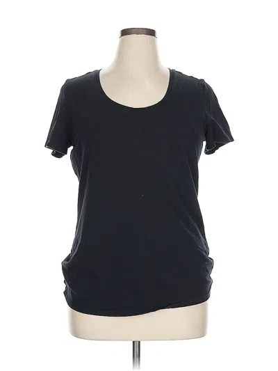 Pre-owned Amazon Essentials Short Sleeve Top Black Scoop Neck Tops