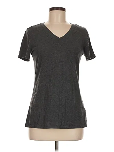 Pre-owned Amazon Essentials Short Sleeve Top Gray V Neck Tops