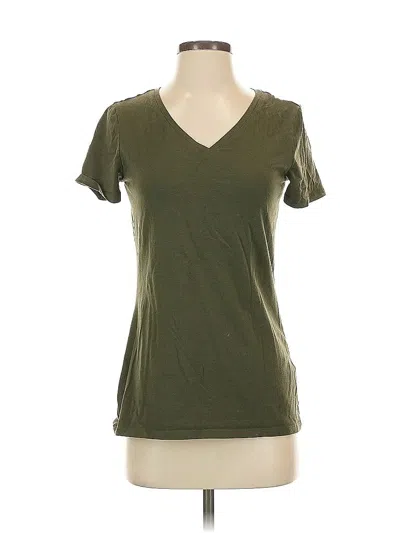 Pre-owned Amazon Essentials Short Sleeve Top Green V Neck Tops