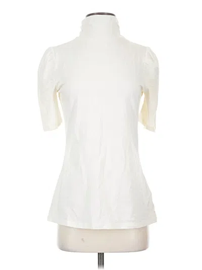 Pre-owned Amazon Essentials Short Sleeve Top Ivory Mock Neckline Tops