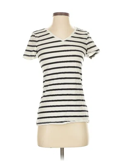 Pre-owned Amazon Essentials Short Sleeve Top Ivory V Neck Tops