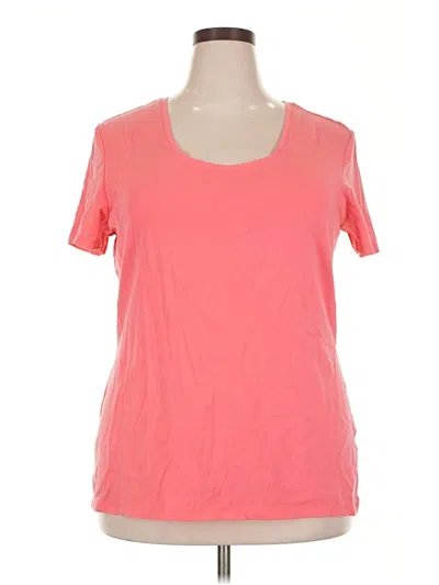 Pre-owned Amazon Essentials Short Sleeve Top Pink Scoop Neck Tops