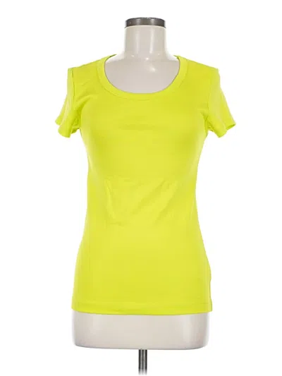 Pre-owned Amazon Essentials Short Sleeve Top Yellow Scoop Neck Tops