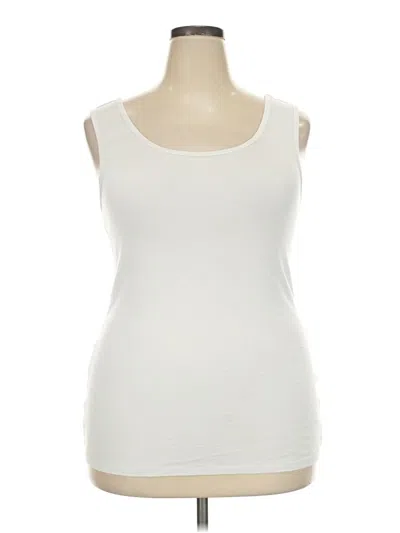 Pre-owned Amazon Essentials Sleeveless Top Ivory Scoop Neck Tops
