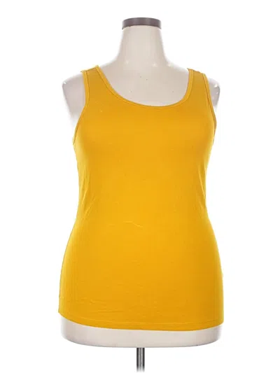 Pre-owned Amazon Essentials Sleeveless Top Yellow Scoop Neck Tops