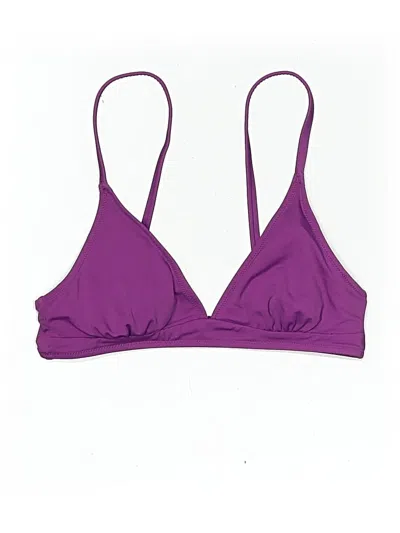 Pre-owned Amazon Essentials Swimsuit Top Purple Solid Pattern Swimwear