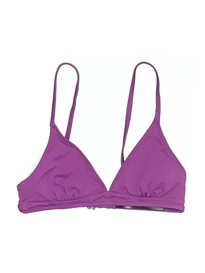 Pre-owned Amazon Essentials Swimsuit Top Purple Solid Pattern Swimwear