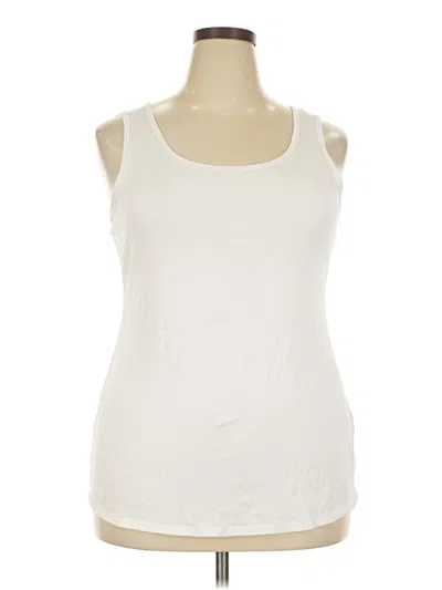 Pre-owned Amazon Essentials Tank Top Ivory Strapless Neckline Tops In White